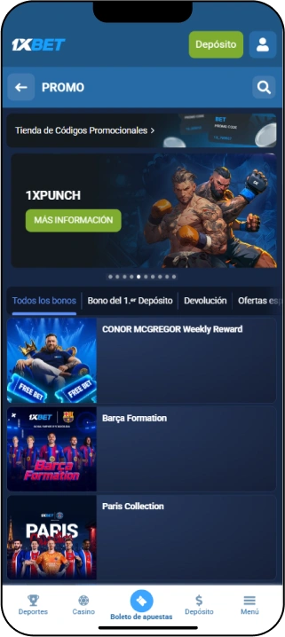 ¿Qué bono activa el código promocional de 1xBet? - App 1xBet México